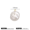 Stainless steel 14mm irregular hammered pearl pendant in gold for DIY jewelry making - Flat Round (14mm)