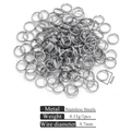8mm stainless steel split rings for DIY jewelry making in silver metallic finish - Steel Color (0.7*8mm)