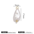 9x17mm teardrop pearl pendant with golden stainless steel bail for DIY jewelry making - Teardrop (9x17mm)