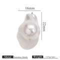 Baroque irregular pearl pendant with stainless steel fittings for DIY jewelry design - Fist Shape (16x22mm)
