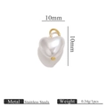10mm heart-shaped faux pearl pendant with gold stainless steel loop for DIY jewelry - Peach/Heart (9mm)