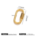 Golden 22x11mm stainless steel oval screw lock clasp connector for jewelry making - Oval Screw Clasp - Smooth 11*22