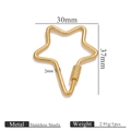 Gold star shaped stainless steel screw clasp for bracelets and jewelry accessories - Star Screw Clasp - Threaded 30*37