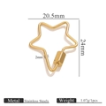 Star shaped gold stainless steel screw lock clasp for jewelry making and necklaces - Star Screw Clasp - Smooth 20.5*24