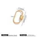 Golden stainless steel oval screw clasp for jewelry making measuring 19.5mm by 11mm - Oval Screw Clasp - Smooth 11*19.5