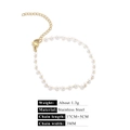 Bracelet élégant en acier inoxydable avec perles blanches de 3mm et chaîne dorée - Style 10 Bracelet
