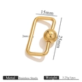 Golden plated stainless steel rectangle screw clasp with sliding bead accessory - Rectangle Screw Clasp - Sphere 15*25