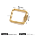 Golden 21x20mm stainless steel screw lock clasp for jewelry necklace and bracelet - Square Screw Clasp - Smooth 21*20