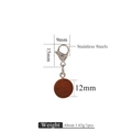 Schlüsselanhänger aus Edelstahl mit 12mm Holzbasis und 15mm großem Karabinerhaken - Rot 12mm