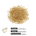 Golden stainless steel oval open jump ring for DIY jewelry making 3x4mm size - 0.6x3x4 / Gold