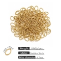 18K gold plated stainless steel oval jump rings for DIY jewelry making accessories - 0.7*4.5*6 / Gold