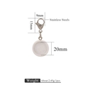 Silberne 20mm Edelstahlschale Schlüsselanhänger mit Karabinerverschluss Bastelzubehör - Weiß 20mm