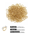 6x4mm gold plated stainless steel oval jump rings for DIY jewelry making - 0.8*4*6 / Gold