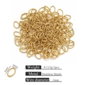 Golden 8x6mm stainless steel oval jump rings for DIY jewelry making and accessories - 1*6*8 / Gold