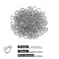 Oval stainless steel open jump rings 6x4mm for jewelry DIY connection in silver finish - 0.8x4x6 / Steel
