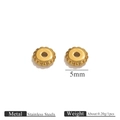 5mm golden stainless steel gear spacer bead for DIY jewelry making and bracelet crafting - Gold Gear Style (Type 5)