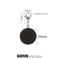 Schwarzer Edelstahl-Anhänger-Rohling mit 15mm Karabinerverschluss und Schlüsselring - Schwarz 30mm