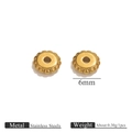 Golden 6mm stainless steel gear-shaped spacer beads for DIY jewelry making - Gold Gear Style (Type 6)