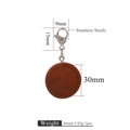 DIY Schlüsselanhänger-Set mit Edelstahl-Karabinerverschluss und 30mm runder Holzbasis - Rot 30mm