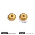 7mm golden stainless steel wheel spacer bead with textured edge for DIY jewelry making - Gold Gear Style (Type 7)