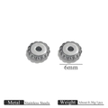 6mm Edelstahl-Zahnradperle als Abstandshalter für DIY-Schmuck und Armbänder - Stahl Zahnrad Stil (Typ 6)