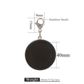 Schwarze runde Holzbasis mit silbernem Edelstahl-Karabinerverschluss für DIY-Schmuck - Schwarz 40mm