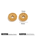 Goldene Edelstahl Abstandsperlen 6mm mit 2mm Loch für DIY Schmuckherstellung - Gold Gepunktet Stil (Typ 6)