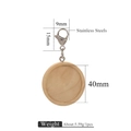 40mm runder Holz Schlüsselanhänger mit Edelstahl Karabinerverschluss für DIY Schmuck - Naturholz 40mm