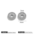 Poliertes Silberrad-Abstandshalter aus Edelstahl mit 6 mm Außendurchmesser für DIY-Schmuck - Stahl Gepunktet Stil (Typ 6)