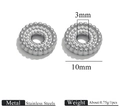 10mm Edelstahl-Abstandsperle mit Punktmuster für die DIY-Armband-Schmuckherstellung - Stahl Gepunktet Stil (Typ 10)