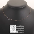 Gold stainless steel necklace with irregular purple natural stones and 40cm thin chain - Golden Purple Stone Chip Necklace 40+5