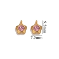 18K gold plated flower pendant with pink crystal, 9.5mm x 7.5mm for DIY jewelry - Five-Leaf Flower-Pink