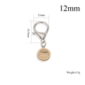 Zilveren karabijnsluiting sleutelhanger met ronde 12mm natuurlijk houten hanger - Natuurlijk Hout