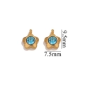 18K gold plated stainless steel flower pendant with blue crystal for DIY jewelry - Five-leaf Flower - Light Blue