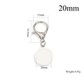 Houten sleutelhanger met zilveren karabijnsluiting en wit rond 20mm dienblad hanger - Wit