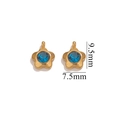 18K gold plated flower pendant with blue crystal center for DIY jewelry making - Five-leaf Flower - Dark Blue