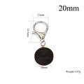 Zwarte ronde houten sleutelhanger met zilveren karabijnsluiting, 20mm dienblad - Zwart