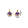 Star-shaped 18K gold plated stainless steel pendants with blue crystals in 7mm and 9.5mm - Five-leaf Flower - Royal Blue