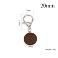 Ronde donkerbruine houten hanger sleutelhanger met zilveren metalen sluiting en maten - Donker Koffiebruin
