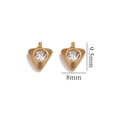 18K gold plated stainless steel inverted triangle pendant with clear crystal 9.5x8mm - Inverted Triangle - White