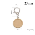 Ronde 25mm houten sleutelhanger met zilveren metalen sluiting voor DIY knutselprojecten - Natuurlijk Hout
