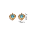 8.5mm heart shaped 18K gold plated stainless steel pendant with light blue crystal - Inverted Triangle - Light Blue