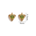 18K gold plated stainless steel triangle pendant with green crystal stone 9.5x8mm - Inverted Triangle - Lime Green