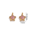 18K gold plated star charm with pink zircon inlay for DIY jewelry making 9.5x7mm - Star-Pink