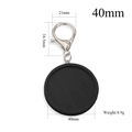 Ronde zwarte houten hanger sleutelhanger met zilveren karabijnsluiting en 40mm blad - Zwart