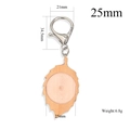 Bladvormige houten sleutelhanger met kreeftsluiting, breedte 25mm en gewicht 6,8g - Natuurlijk Houten Blad