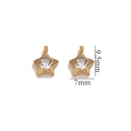 18K gold plated stainless steel star pendant with crystal center, 9.5mm x 7mm size - Star-White