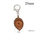 Bladvormige houten sleutelhanger met 25mm tray en zilveren metalen karabijnhaak - Donker Koffiebruin Blad