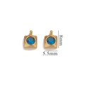 8mm gold-plated square stainless steel pendant with dark blue crystal inlay for DIY jewelry - Square - Dark Blue