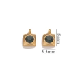 18K gold plated stainless steel square pendants with green crystal for DIY jewelry - Square - Dark Green